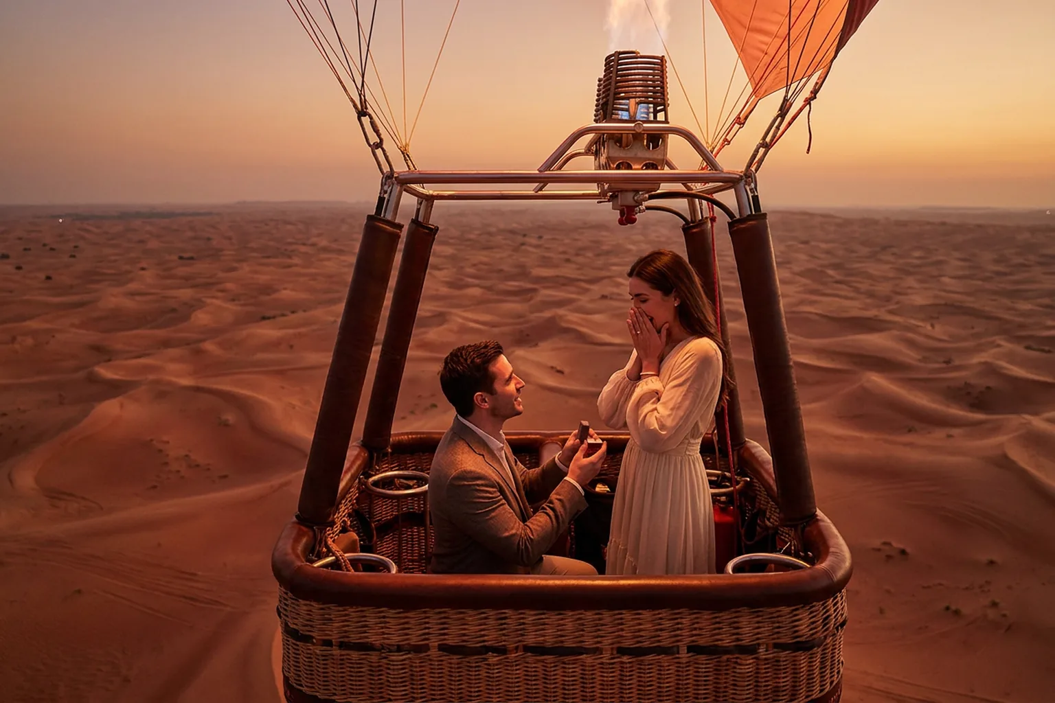Heiratsantrag Heißluftballon Dubai - Dubai desert celebration